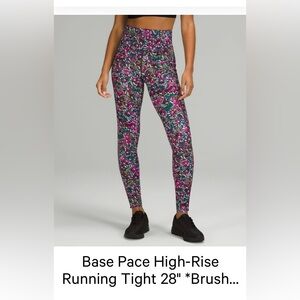 Base pace high rise running tight 28” brushed nulux